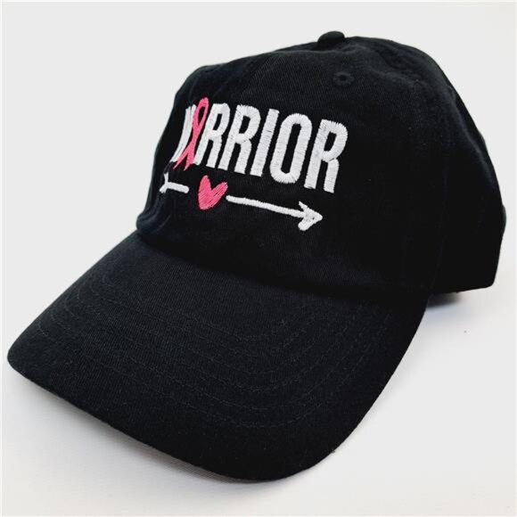 Pink Breast Cancer Awareness Warrior Hat Cap Relaxed Cotton Black Embroider Y2K main image 4